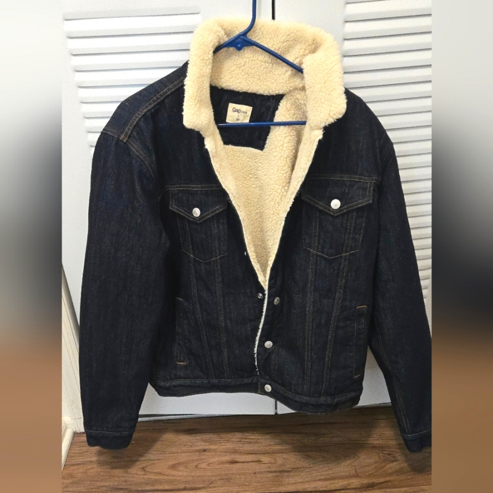 Mens Gap denim fleece line button-up jacket